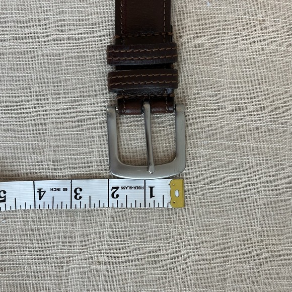 Mens Belt 100% Genuine Leather Size M Brown Work Comfort Casual - Picture 10 of 11